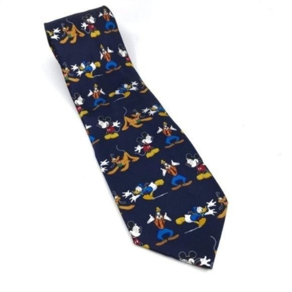 Disney Unlimited Mens Silk Neck Tie Vintage Mickey Mouse Donald Duck Goofy